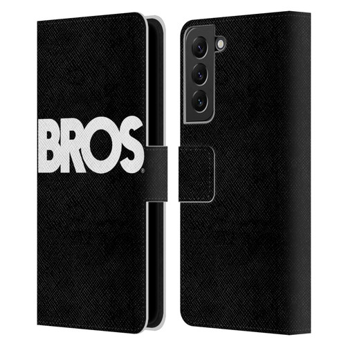 BROS Logo Art Text Leather Book Wallet Case Cover For Samsung Galaxy S22+ 5G