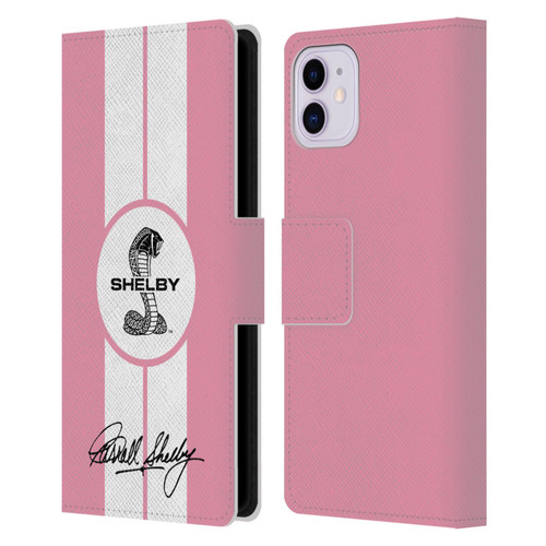 Shelby Car Graphics 1965 427 S/C Pink Leather Book Wallet Case Cover For Apple iPhone 11