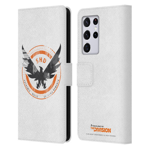 Tom Clancy's The Division Key Art Logo White Leather Book Wallet Case Cover For Samsung Galaxy S21 Ultra 5G