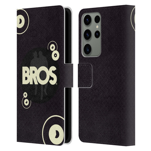 BROS Logo Art Retro Leather Book Wallet Case Cover For Samsung Galaxy S23 Ultra 5G