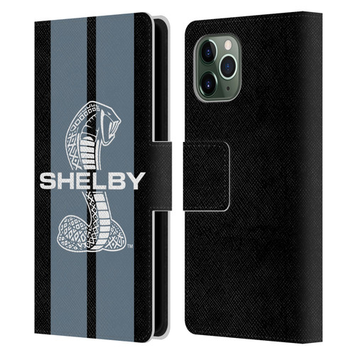 Shelby Car Graphics Gray Leather Book Wallet Case Cover For Apple iPhone 11 Pro