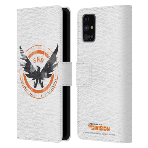 Tom Clancy's The Division Key Art Logo White Leather Book Wallet Case Cover For Samsung Galaxy M31s (2020)