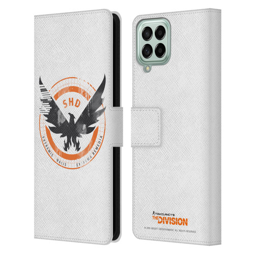 Tom Clancy's The Division Key Art Logo White Leather Book Wallet Case Cover For Samsung Galaxy M33 (2022)