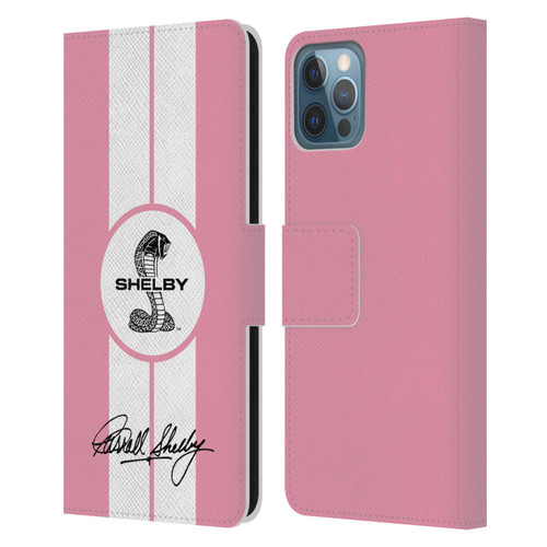 Shelby Car Graphics 1965 427 S/C Pink Leather Book Wallet Case Cover For Apple iPhone 12 / iPhone 12 Pro