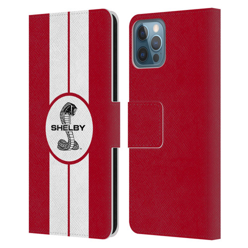 Shelby Car Graphics 1965 427 S/C Red Leather Book Wallet Case Cover For Apple iPhone 12 / iPhone 12 Pro