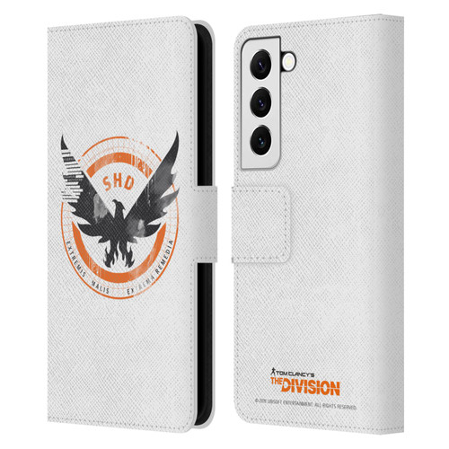 Tom Clancy's The Division Key Art Logo White Leather Book Wallet Case Cover For Samsung Galaxy S22 5G