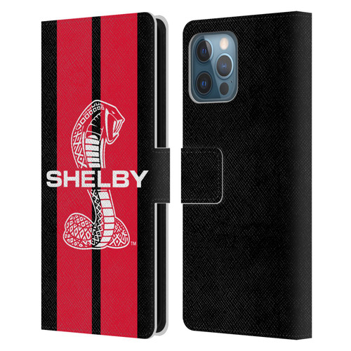 Shelby Car Graphics Red Leather Book Wallet Case Cover For Apple iPhone 12 Pro Max