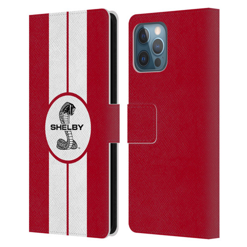 Shelby Car Graphics 1965 427 S/C Red Leather Book Wallet Case Cover For Apple iPhone 12 Pro Max