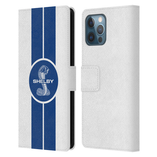 Shelby Car Graphics 1965 427 S/C White Leather Book Wallet Case Cover For Apple iPhone 12 Pro Max