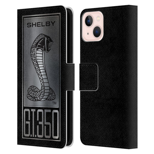 Shelby Car Graphics GT350 Leather Book Wallet Case Cover For Apple iPhone 13