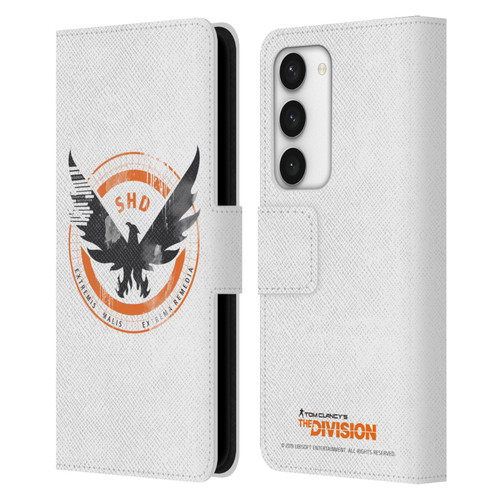 Tom Clancy's The Division Key Art Logo White Leather Book Wallet Case Cover For Samsung Galaxy S23 5G