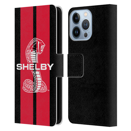 Shelby Car Graphics Red Leather Book Wallet Case Cover For Apple iPhone 13 Pro