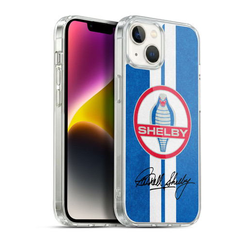 Shelby Logos Distressed Blue Soft Gel Case for Apple iPhone 14 Plus
