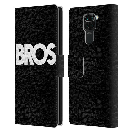 BROS Logo Art Text Leather Book Wallet Case Cover For Xiaomi Redmi Note 9 / Redmi 10X 4G