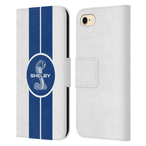 Shelby Car Graphics 1965 427 S/C White Leather Book Wallet Case Cover For Apple iPhone 7 / 8 / SE 2020 & 2022