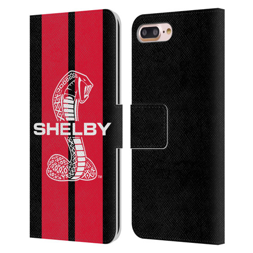 Shelby Car Graphics Red Leather Book Wallet Case Cover For Apple iPhone 7 Plus / iPhone 8 Plus