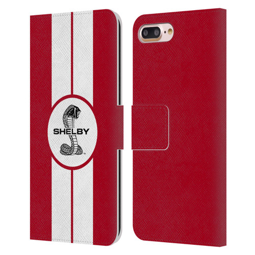 Shelby Car Graphics 1965 427 S/C Red Leather Book Wallet Case Cover For Apple iPhone 7 Plus / iPhone 8 Plus