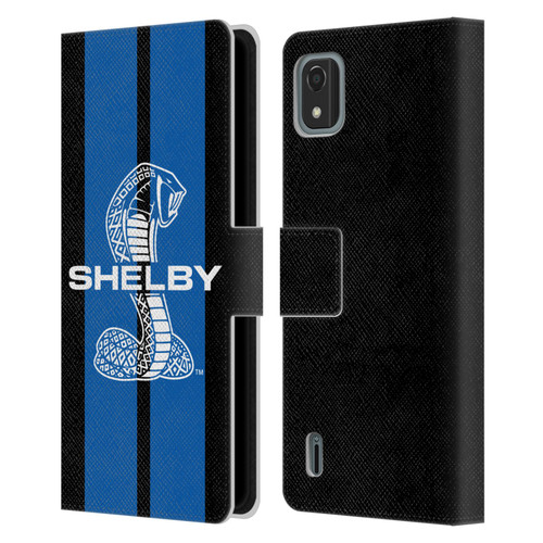 Shelby Car Graphics Blue Leather Book Wallet Case Cover For Nokia C2 2nd Edition