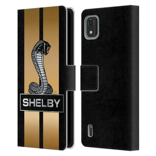 Shelby Car Graphics Gold Leather Book Wallet Case Cover For Nokia C2 2nd Edition