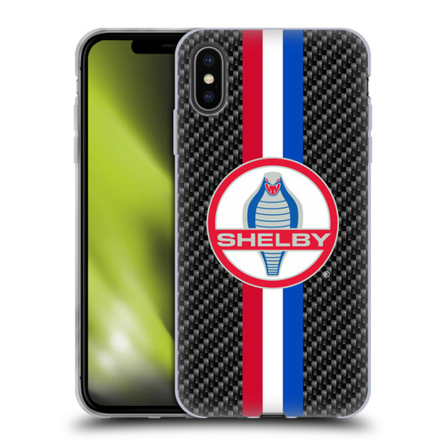Shelby Logos Carbon Fiber Soft Gel Case for Apple iPhone XS Max