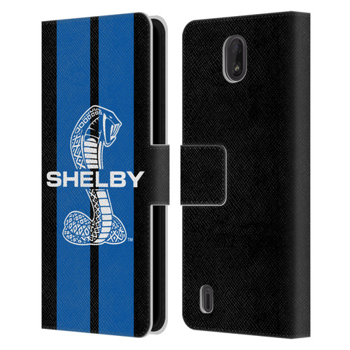 Shelby Car Graphics Blue Leather Book Wallet Case Cover For Nokia C01 Plus/C1 2nd Edition
