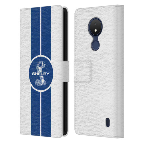 Shelby Car Graphics 1965 427 S/C White Leather Book Wallet Case Cover For Nokia C21