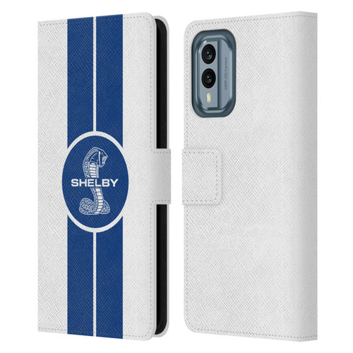 Shelby Car Graphics 1965 427 S/C White Leather Book Wallet Case Cover For Nokia X30