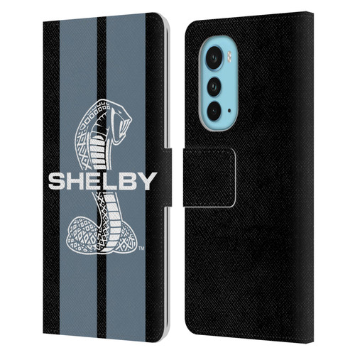 Shelby Car Graphics Gray Leather Book Wallet Case Cover For Motorola Edge (2022)