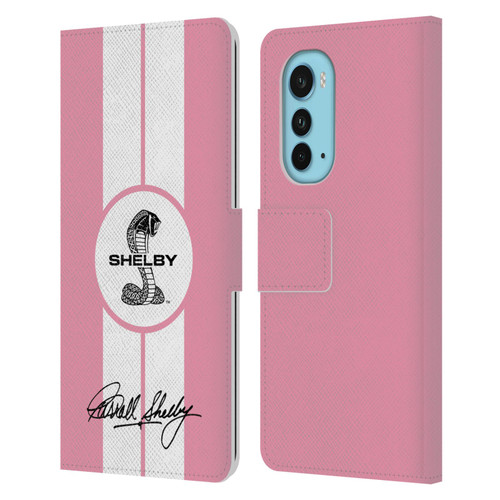 Shelby Car Graphics 1965 427 S/C Pink Leather Book Wallet Case Cover For Motorola Edge (2022)