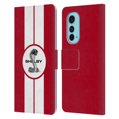 Shelby Car Graphics 1965 427 S/C Red Leather Book Wallet Case Cover For Motorola Edge (2022)
