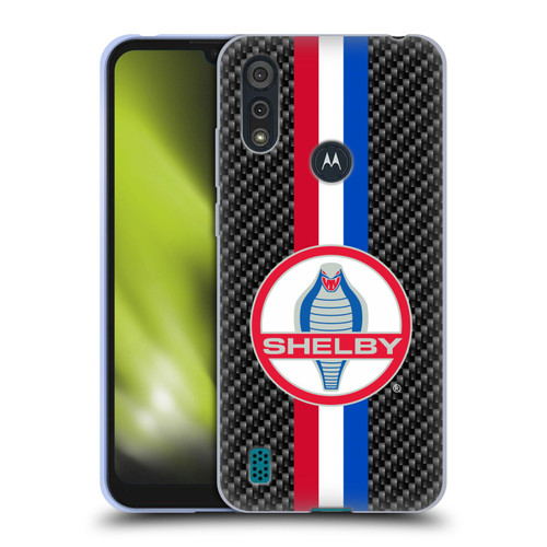 Shelby Logos Carbon Fiber Soft Gel Case for Motorola Moto E6s (2020)