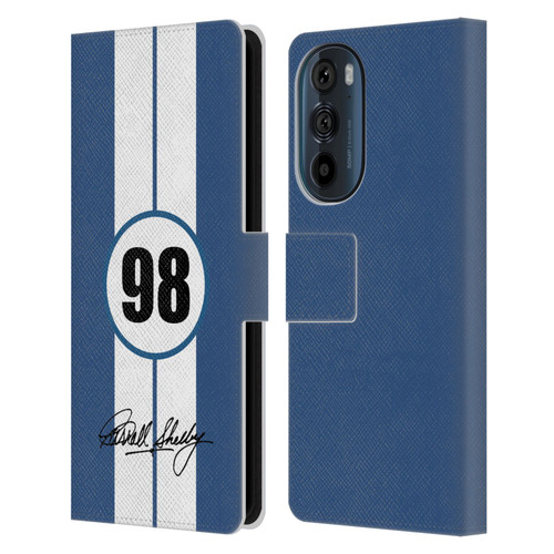 Shelby Car Graphics 1965 427 S/C Blue Leather Book Wallet Case Cover For Motorola Edge 30