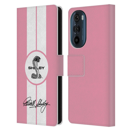 Shelby Car Graphics 1965 427 S/C Pink Leather Book Wallet Case Cover For Motorola Edge 30