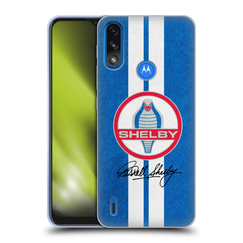 Shelby Logos Distressed Blue Soft Gel Case for Motorola Moto E7 Power / Moto E7i Power