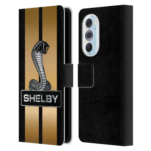 Shelby Car Graphics Gold Leather Book Wallet Case Cover For Motorola Edge X30
