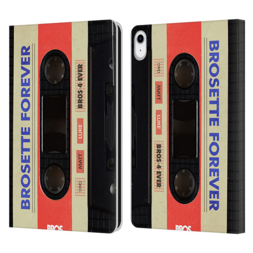 BROS Vintage Cassette Tapes Brosette Forever Leather Book Wallet Case Cover For Apple iPad 10.9 (2022)