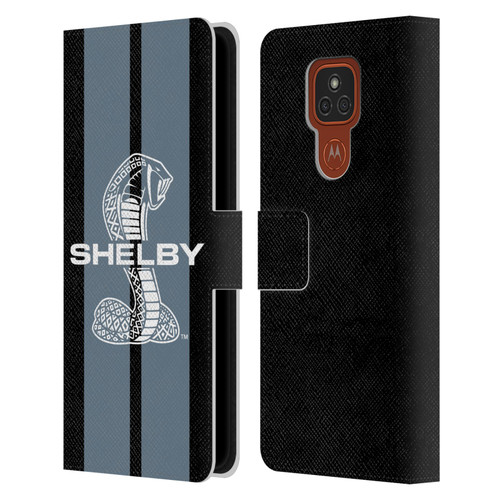 Shelby Car Graphics Gray Leather Book Wallet Case Cover For Motorola Moto E7 Plus