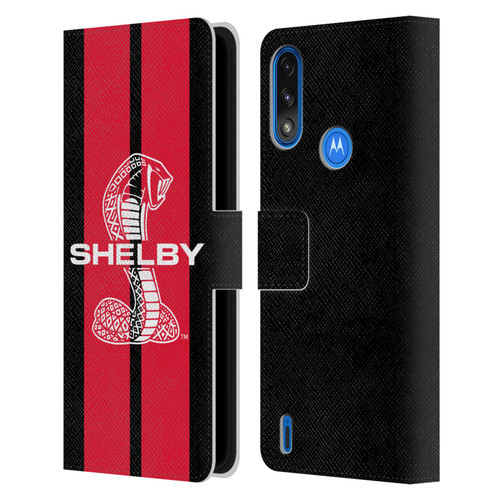 Shelby Car Graphics Red Leather Book Wallet Case Cover For Motorola Moto E7 Power / Moto E7i Power