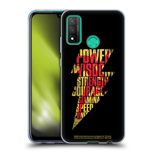 Shazam! 2019 Movie Logos Distressed Look Lightning Soft Gel Case for Huawei P Smart (2020)