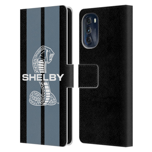 Shelby Car Graphics Gray Leather Book Wallet Case Cover For Motorola Moto G (2022)