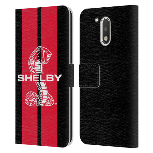 Shelby Car Graphics Red Leather Book Wallet Case Cover For Motorola Moto G41