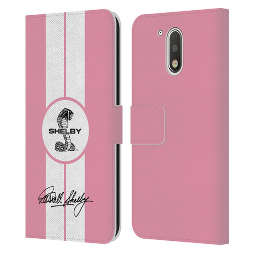 Shelby Car Graphics 1965 427 S/C Pink Leather Book Wallet Case Cover For Motorola Moto G41