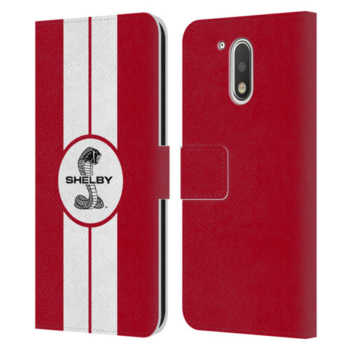 Shelby Car Graphics 1965 427 S/C Red Leather Book Wallet Case Cover For Motorola Moto G41