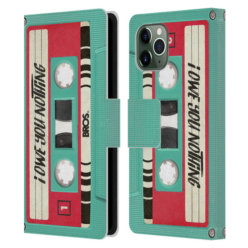 BROS Vintage Cassette Tapes I Owe You Nothing Leather Book Wallet Case Cover For Apple iPhone 11 Pro