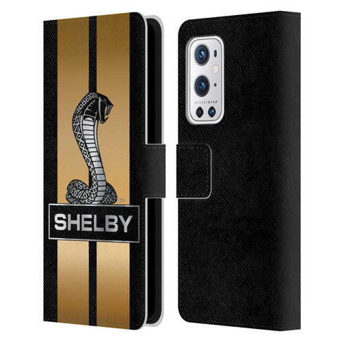 Shelby Car Graphics Gold Leather Book Wallet Case Cover For OnePlus 9 Pro