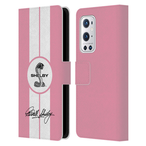 Shelby Car Graphics 1965 427 S/C Pink Leather Book Wallet Case Cover For OnePlus 9 Pro