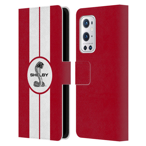 Shelby Car Graphics 1965 427 S/C Red Leather Book Wallet Case Cover For OnePlus 9 Pro