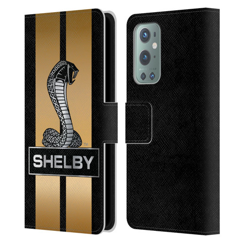 Shelby Car Graphics Gold Leather Book Wallet Case Cover For OnePlus 9