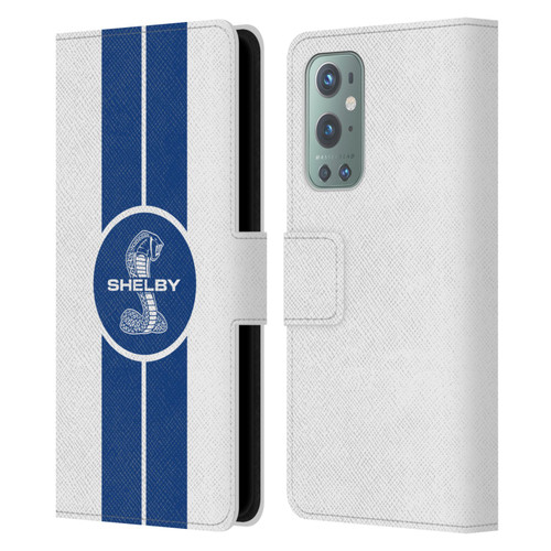 Shelby Car Graphics 1965 427 S/C White Leather Book Wallet Case Cover For OnePlus 9