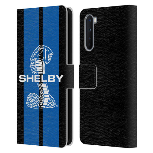 Shelby Car Graphics Blue Leather Book Wallet Case Cover For OnePlus Nord 5G